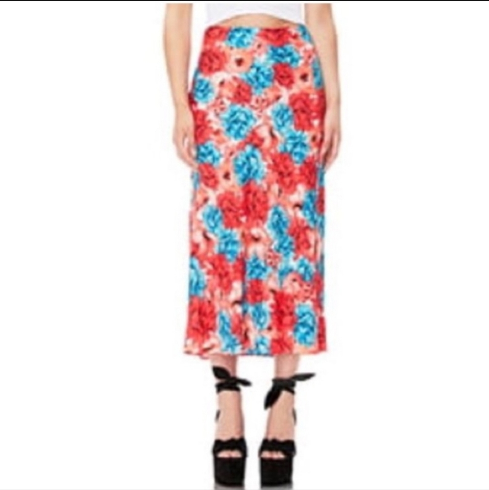 AFRM Brynne Floral Print Lightweight Midi Skirt Size XL - Picture 2 of 8